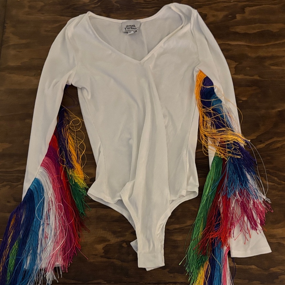 Forever 21 White Kids One Piece with Colorful Fringe